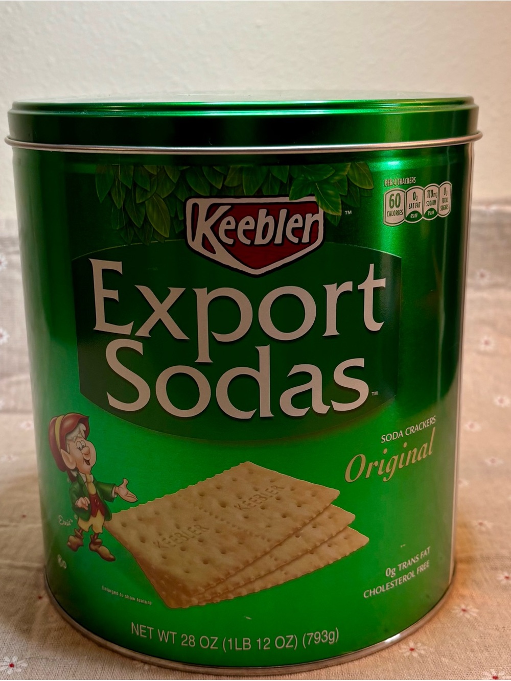 Empty Export Sodas Original Soda Crackers Green Tin  Elf versionfor Collector’s